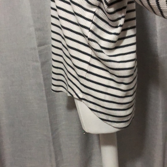 Lou & Grey Striped Thermal LongSleeve-Sz L-Relaxed Boxy Fit-Spruce Green-Cotton - Picture 6 of 14